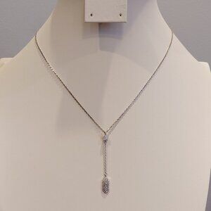 NIB CHRISTIAN SIRIANO FINE SILVER PLATE CUBIC ZIRCONIA LARIAT NECKLACE